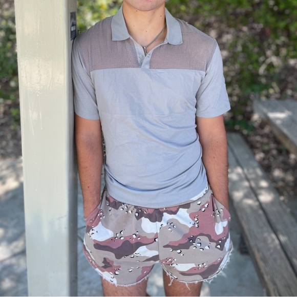 COS SEE THROUGH MESH FISH NET POLO SHIRT LUXURY BLOCK SHEER REVEAL REVEALING MEN - Picture 7 of 16